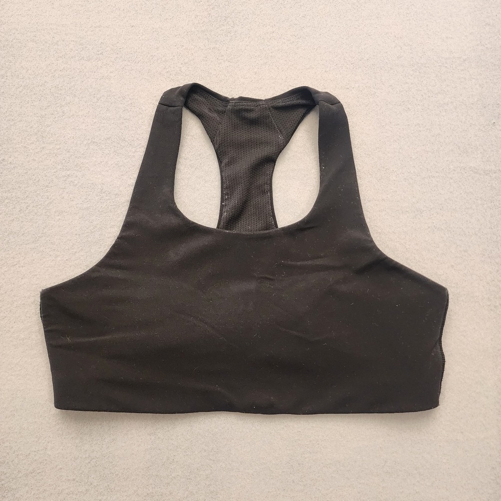 Athleta Girl Sports Bra L 12 Black‎ Racerback Athletic Activewear Youth Girls